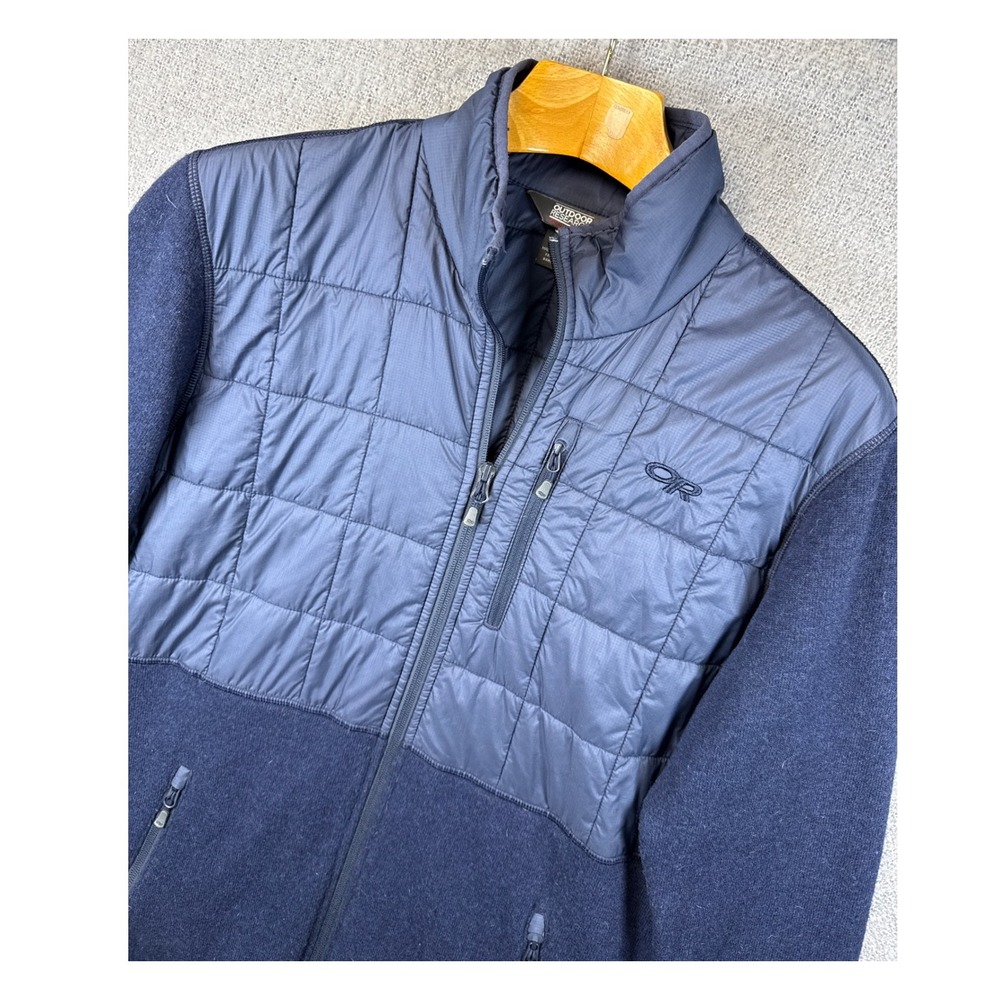 Outdoor Research Vashon Hybrid‎ Full Zip Fleece Jacket Blue Mens Size L Outdoors